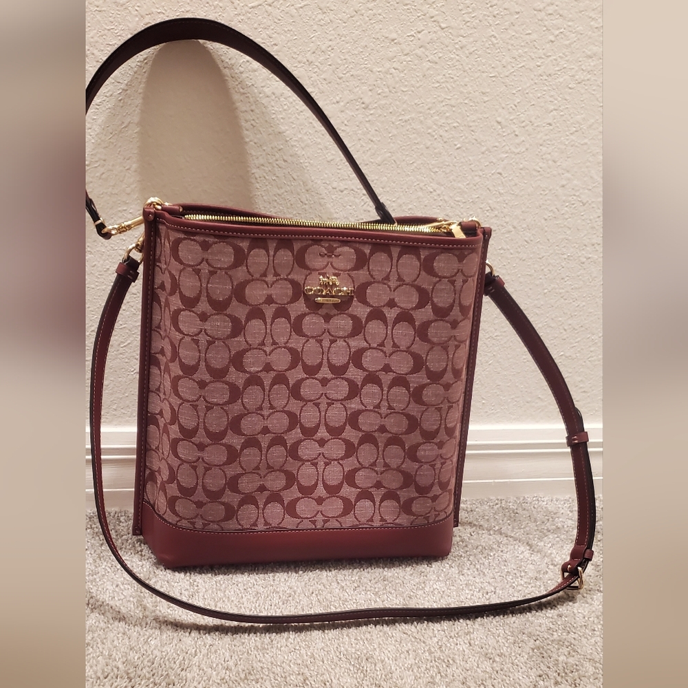 Coach Burgundy Signature Shoulder Bag